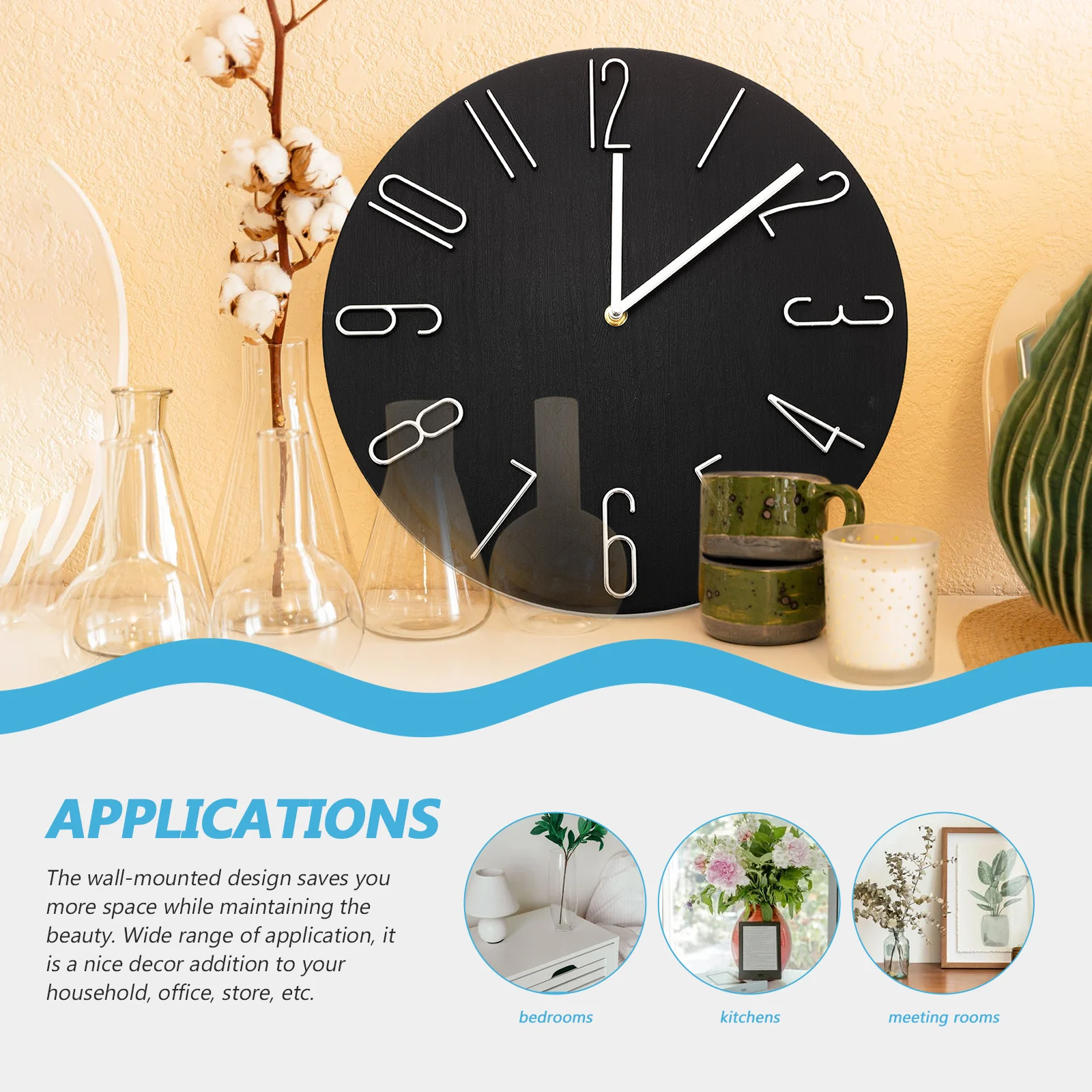 Modern Silent Clock 35cm Black Wall Clock for Living Room Operated Hanging Design Lightweight Household Office
Modern Silent Clock 35cm Black Wall Clock for Living Room Operated Hanging Design Lightweight Household Office