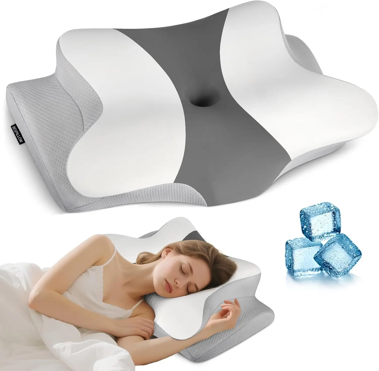 Ergonomic Cervical Pillow for Neck Pain Relief, Cooling Memory Foam Support for Side, Back, and Stomach Sleepers
Ergonomic Cervical Pillow for Neck Pain Relief, Cooling Memory Foam Support for Side, Back, and Stomach Sleepers