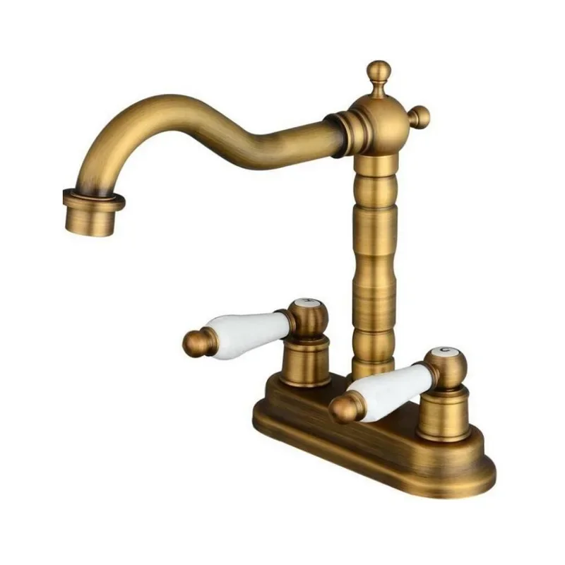 Brass antique double-hole white ceramic double-handle basin faucet, bidet basin, kitchen sink faucet
Brass antique double-hole white ceramic double-handle basin faucet, bidet basin, kitchen sink faucet