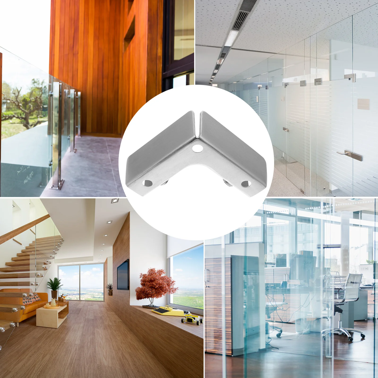 4pcs L-Shaped Stainless Steel Glass Clamp Bracket Adjustable No Drill For Glass Doors Shelves Railing Fence Furniture Support
4pcs L-Shaped Stainless Steel Glass Clamp Bracket Adjustable No Drill For Glass Doors Shelves Railing Fence Furniture Support