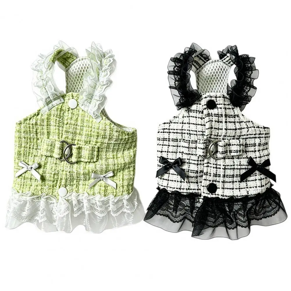 Sleeveless Tweed Dog Dress, Eye-catching Dog Clothes with Lace Trim, Cute Comfortable Pet Harness Dress for Small Dogs
Sleeveless Tweed Dog Dress, Eye-catching Dog Clothes with Lace Trim, Cute Comfortable Pet Harness Dress for Small Dogs