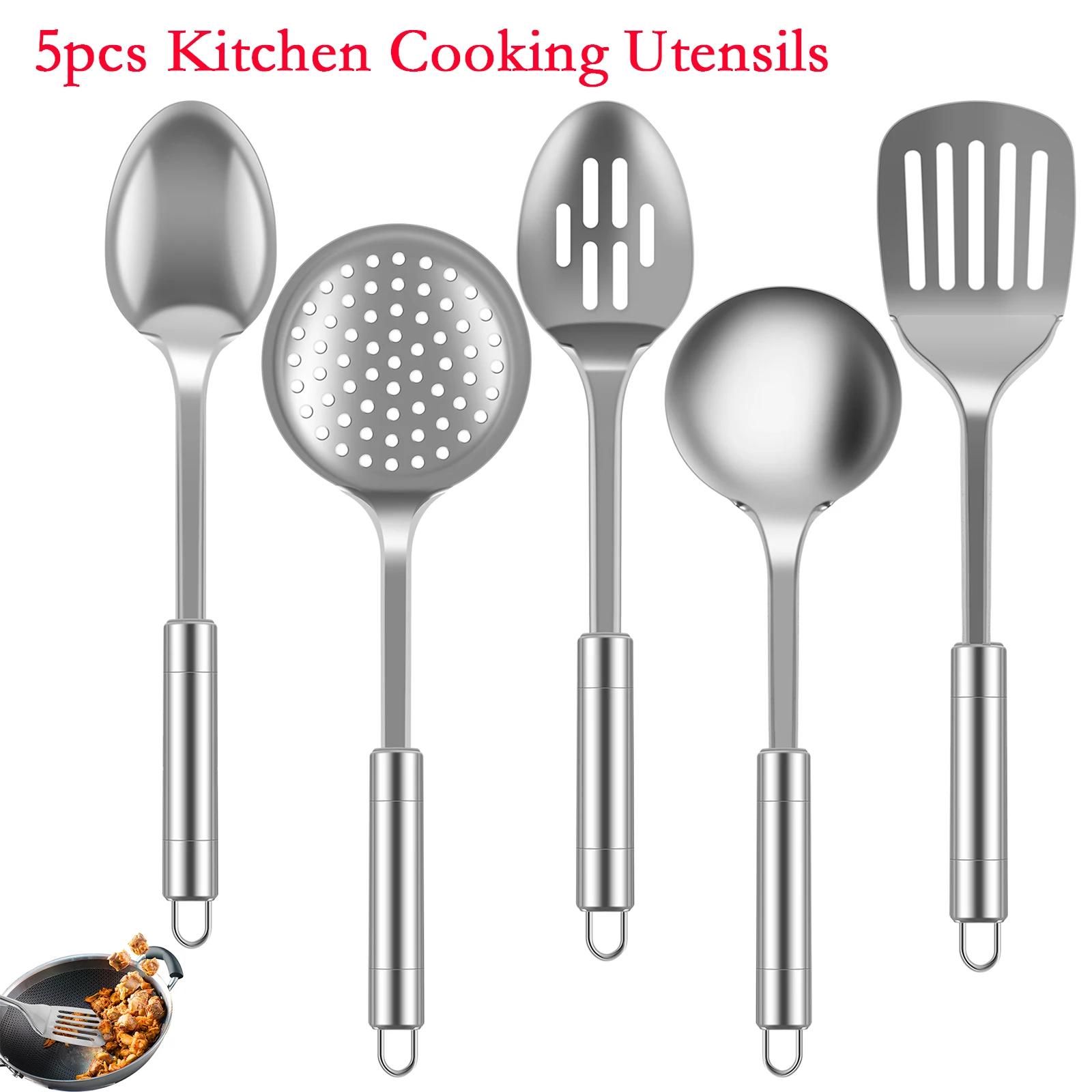 5Pcs Kitchen Cooking Utensils Set Stainless Steel Shovel Soup Spoon Spatula Utensils Dinnerware Cooking Tools Kitchen Gadgets
5Pcs Kitchen Cooking Utensils Set Stainless Steel Shovel Soup Spoon Spatula Utensils Dinnerware Cooking Tools Kitchen Gadgets