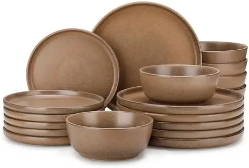 vancasso ZERMATT 18-Piece Ceramic Dinnerware Set for 6 – Microwave & Dishwasher Safe, Chip-Resistant Stoneware, Brown
vancasso ZERMATT 18-Piece Ceramic Dinnerware Set for 6 – Microwave & Dishwasher Safe, Chip-Resistant Stoneware, Brown