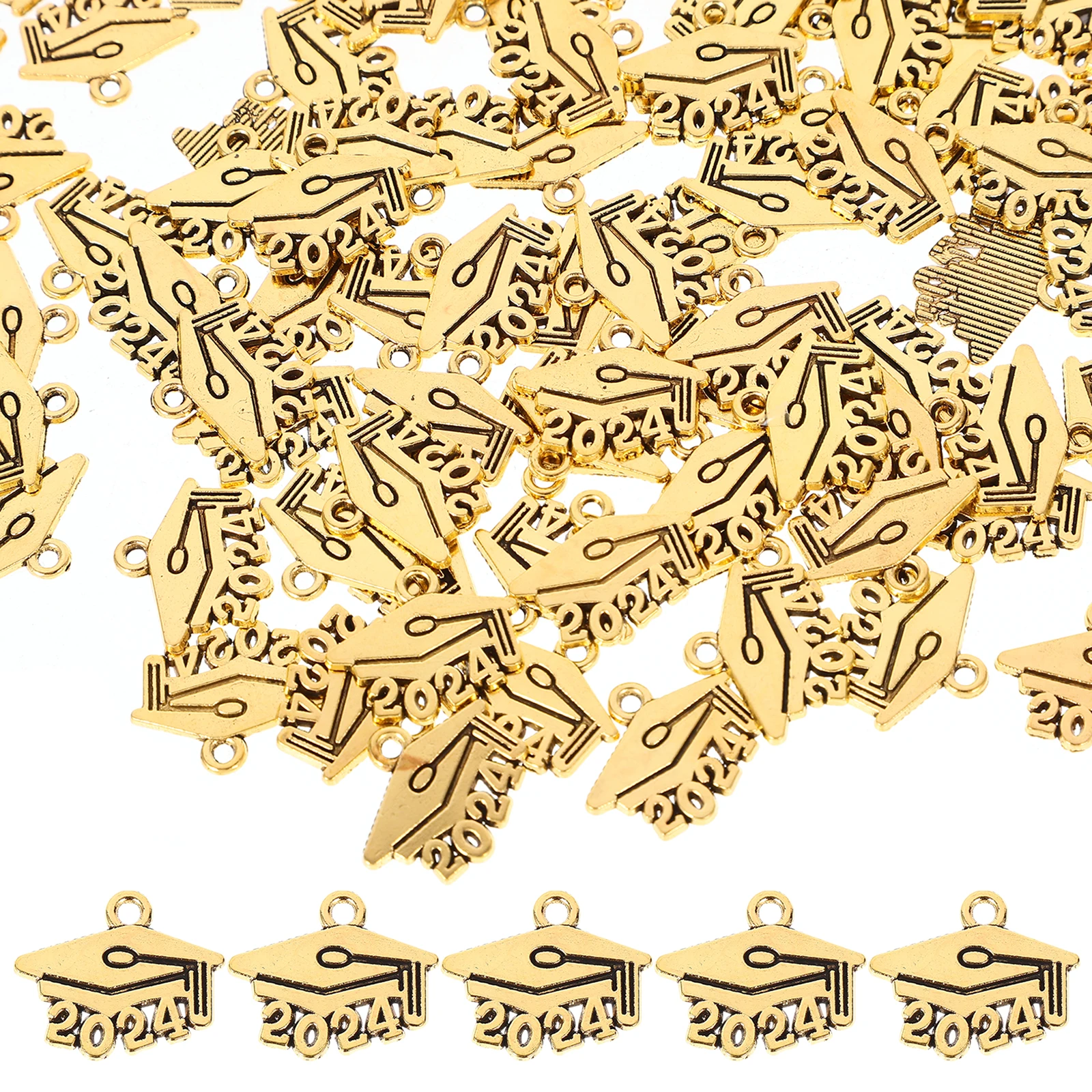 100pcs 2024 Graduation Charms Pendant Metal Number Cap Earrings Making DIY Jewelry Accessories Gifts Family Friends Classmates
100pcs 2024 Graduation Charms Pendant Metal Number Cap Earrings Making DIY Jewelry Accessories Gifts Family Friends Classmates