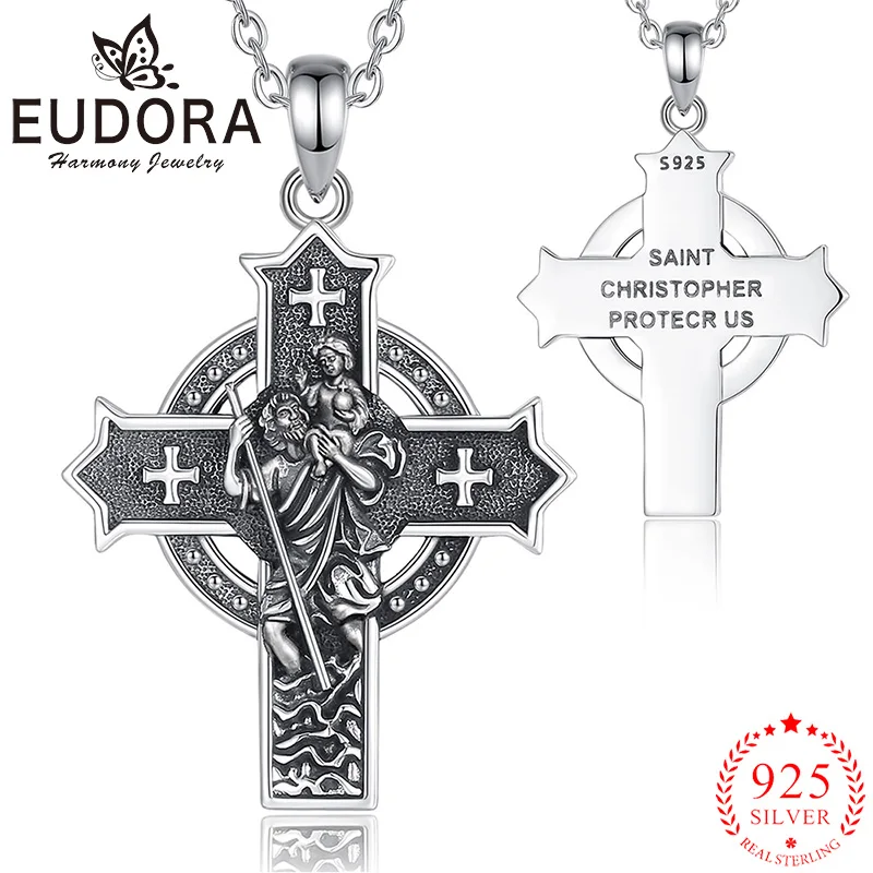 Eudora стерлингового серебра 925 пробы, ожерелье с Святым Христофом, крест-амулет, католический кулон, винтажное ювелирное изделие с тиснением, подарок для мужчин и женщин
Eudora стерлингового серебра 925 пробы, ожерелье с Святым Христофом, крест-амулет, католический кулон, винтажное ювелирное изделие с тиснением, подарок для мужчин и женщин