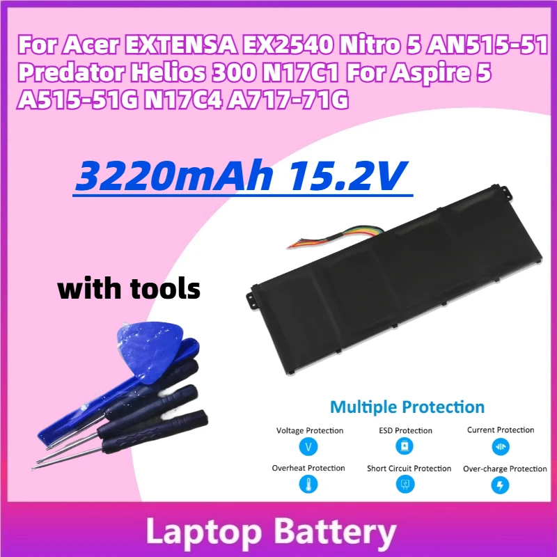 New 3220mAh 15.2V AC14B8K Laptop Battery for Acer EXTENSA EX2540 Nitro 5 AN515-51 300 N17C1 for Aspire 5 A515-51G N17C4 A717-71G
New 3220mAh 15.2V AC14B8K Laptop Battery for Acer EXTENSA EX2540 Nitro 5 AN515-51 300 N17C1 for Aspire 5 A515-51G N17C4 A717-71G