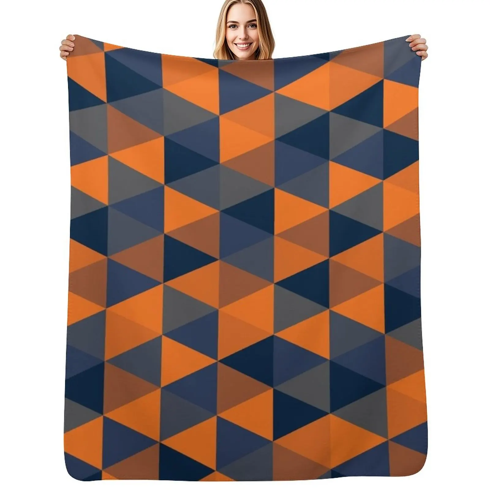 Orange and Blue Geometric Pattern Throw Blanket Lightweight Cozy Blanket for Bed Sofa
Orange and Blue Geometric Pattern Throw Blanket Lightweight Cozy Blanket for Bed Sofa