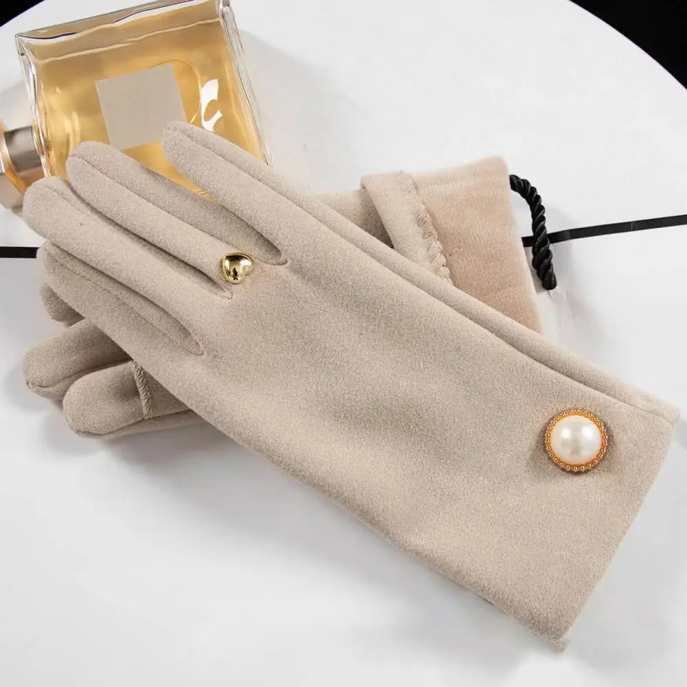 Two-finger Touch Screen Gloves Women Gloves Elegant Faux Pearl Button Windproof Women's Winter Gloves for Motorcycle Riding
Two-finger Touch Screen Gloves Women Gloves Elegant Faux Pearl Button Windproof Women's Winter Gloves for Motorcycle Riding