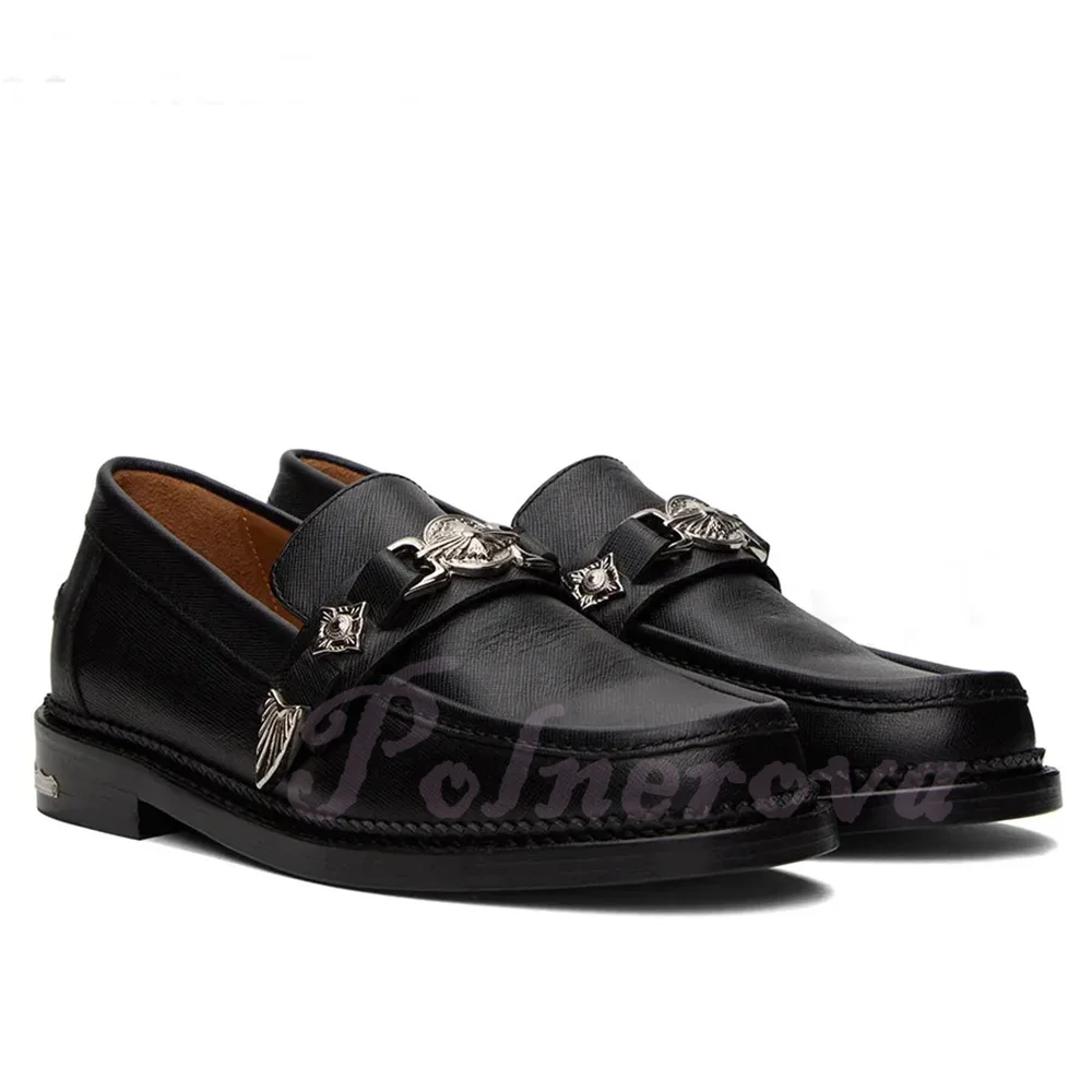 Metal Buckle Loafers Men's Shoes Designer Novelty Black Leather Slip On Wear-Resistant Luxurious Handmade Shoes Men's Shoes
Metal Buckle Loafers Men's Shoes Designer Novelty Black Leather Slip On Wear-Resistant Luxurious Handmade Shoes Men's Shoes
