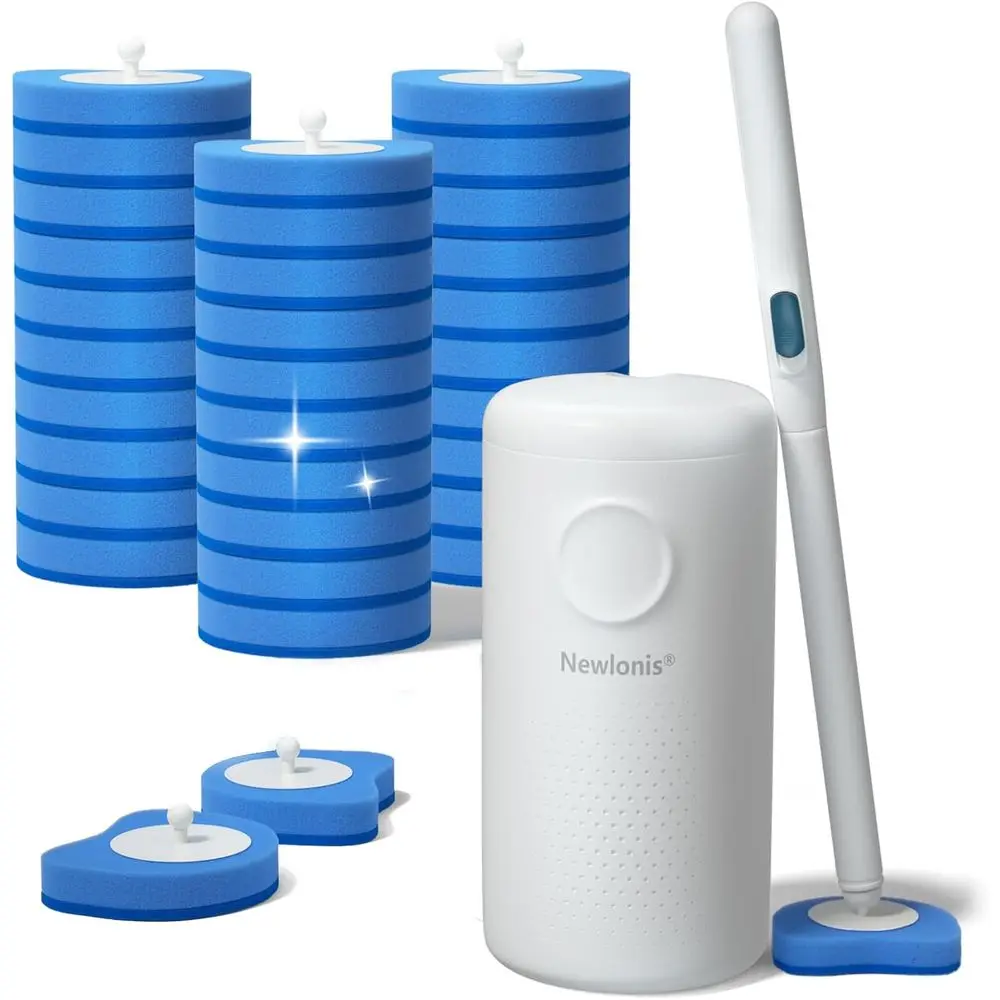 Wall-Mounted Toilet Cleaning Wand with 32 Refills, Disposable Brush Set
Wall-Mounted Toilet Cleaning Wand with 32 Refills, Disposable Brush Set