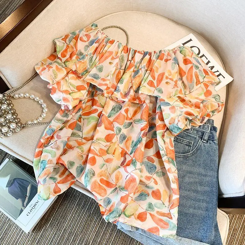 Women Clothes Ruffles Floral All-match Elegant Blouse Summer New Short Sleeve Print Loose Vintage Shirt Tops Fashion Temperament
Women Clothes Ruffles Floral All-match Elegant Blouse Summer New Short Sleeve Print Loose Vintage Shirt Tops Fashion Temperament