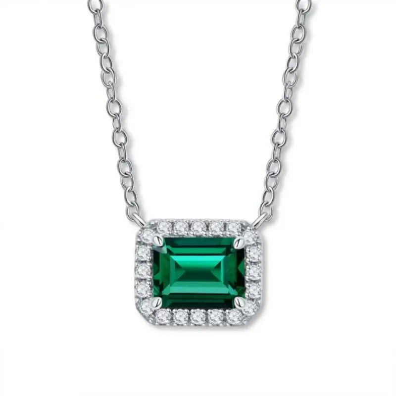 100% Real 925 Sterling Silver Lab Created Green Emerald Cut Necklaces For Women Sparkling Party Fine Jewelry
100% Real 925 Sterling Silver Lab Created Green Emerald Cut Necklaces For Women Sparkling Party Fine Jewelry