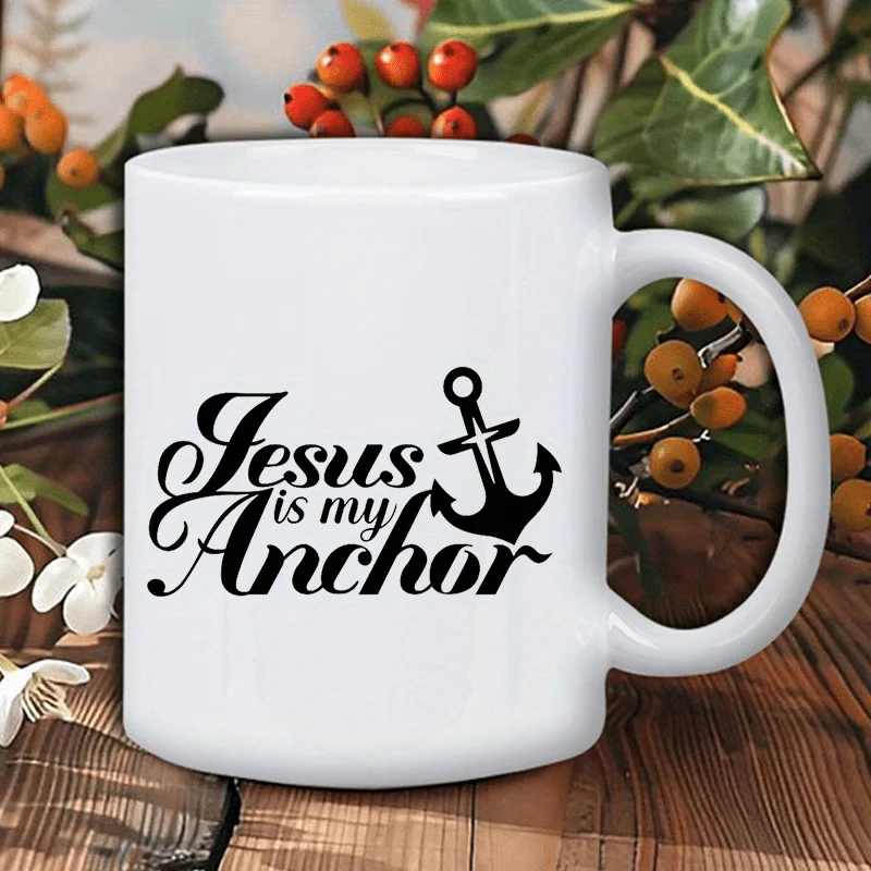 Jesus Is The Anchor of My Soul Ceramic Insulated Reusable Coffee Mug - White with Black Lettering & Anchor Design, Dishwasher Sa
Jesus Is The Anchor of My Soul Ceramic Insulated Reusable Coffee Mug - White with Black Lettering & Anchor Design, Dishwasher Sa