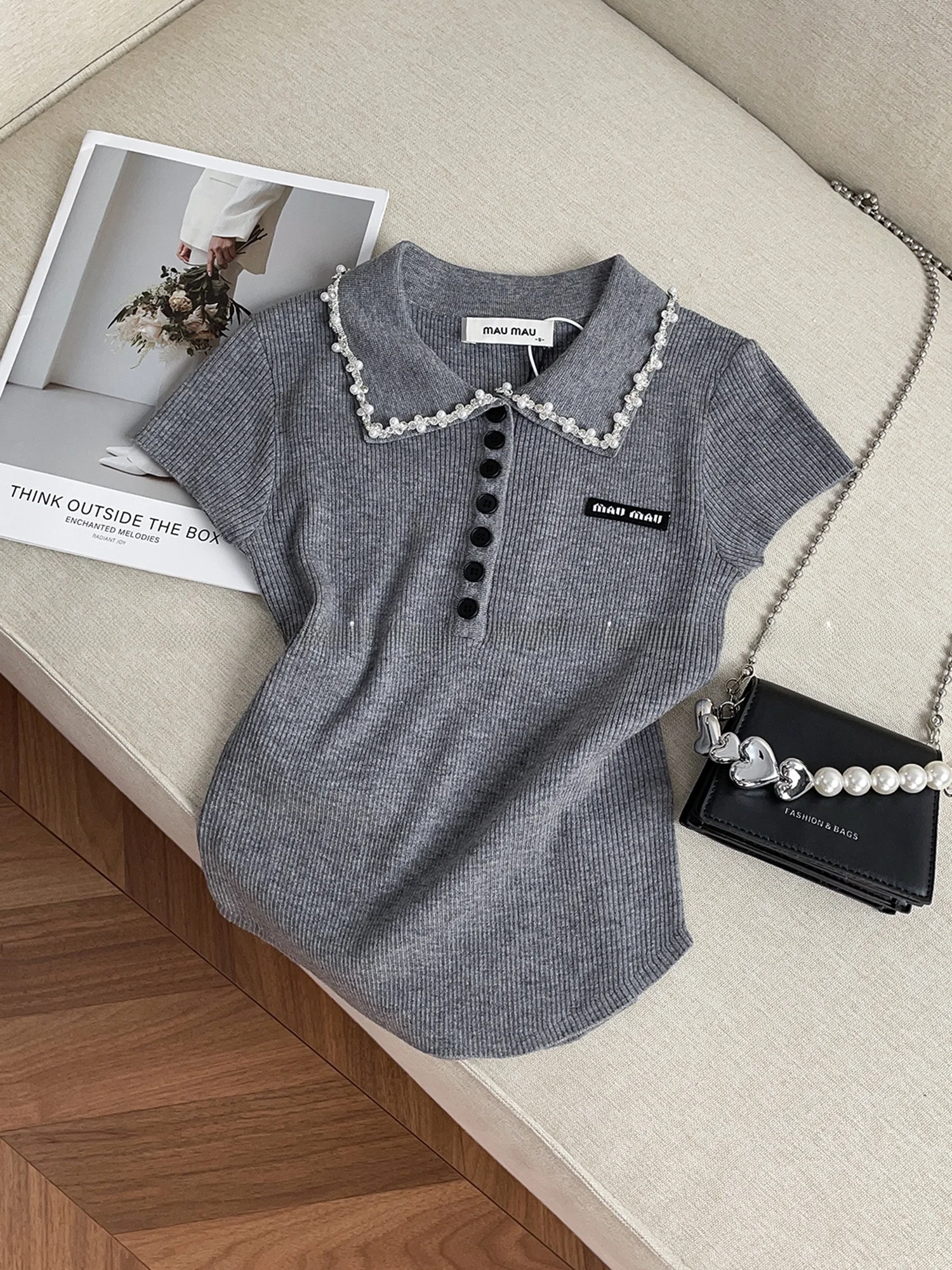 Slimming Straight Cut ort Sve Knitted Top with Diamond Embelliment Casual Summer Faion College Sle Korean Version ...
Slimming Straight Cut ort Sve Knitted Top with Diamond Embelliment Casual Summer Faion College Sle Korean Version ...