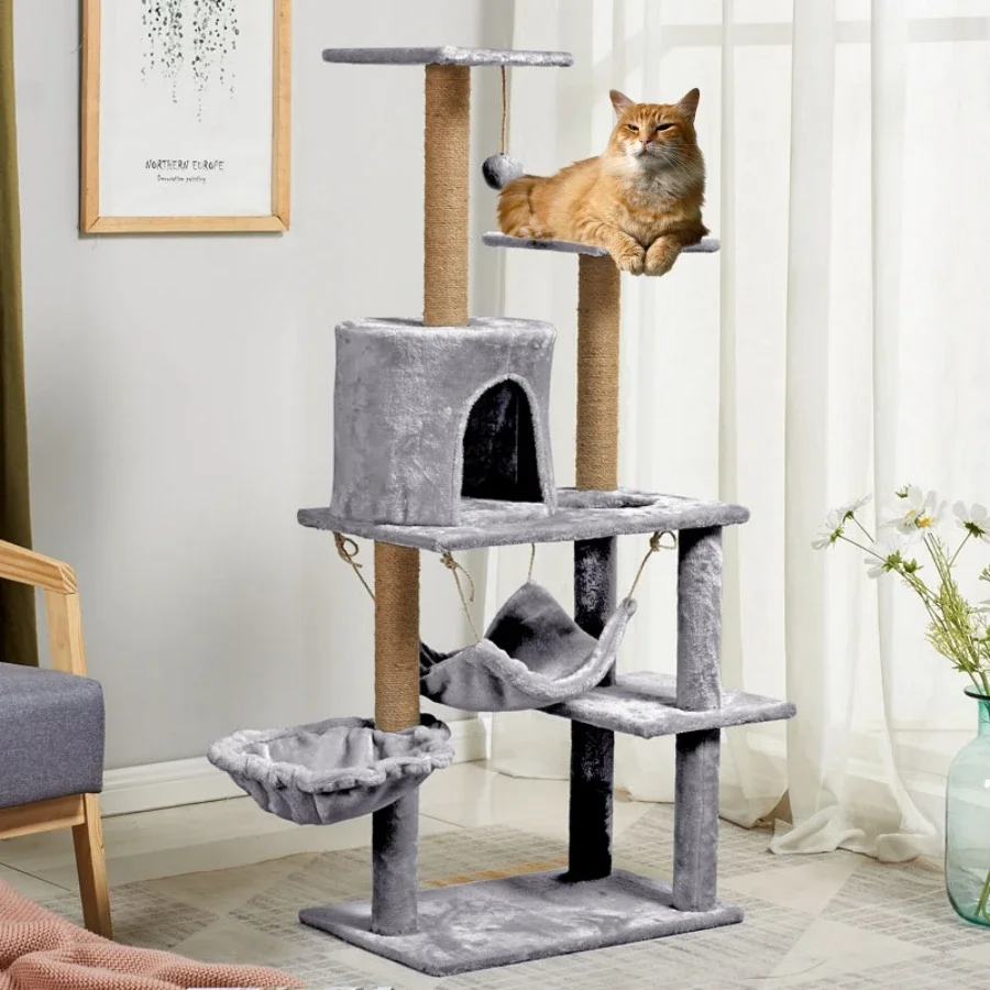 Multi-layer Cat Tree House With Swing Hammock Cat Climbing Tower Sisal Rope Cat Scratching Posts Cover Plush Cloths
Multi-layer Cat Tree House With Swing Hammock Cat Climbing Tower Sisal Rope Cat Scratching Posts Cover Plush Cloths