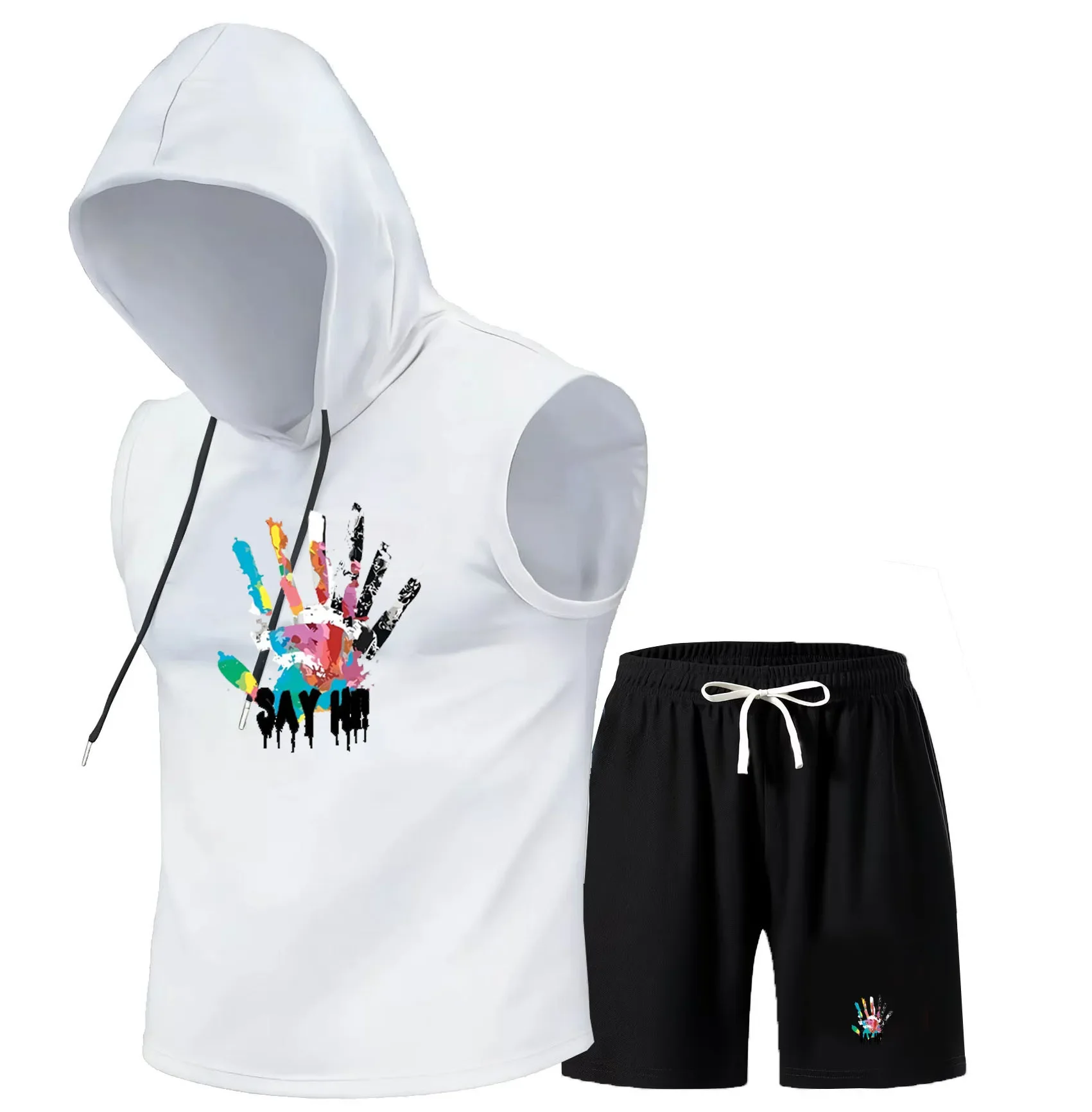 Cool and trendy sleeveless hooded sports suit summer loose quick drying vest shorts casual two-piece set
Cool and trendy sleeveless hooded sports suit summer loose quick drying vest shorts casual two-piece set