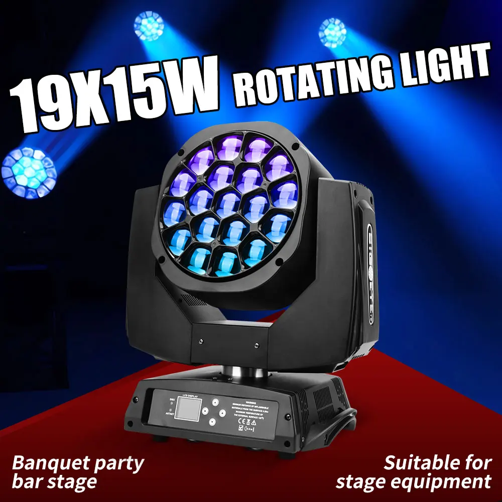 LED 19x15W Bee Eye Light DMX512 Moving Head Light DJ Disco Wedding Party Stage Light Family Party Concert Birthday Party
LED 19x15W Bee Eye Light DMX512 Moving Head Light DJ Disco Wedding Party Stage Light Family Party Concert Birthday Party