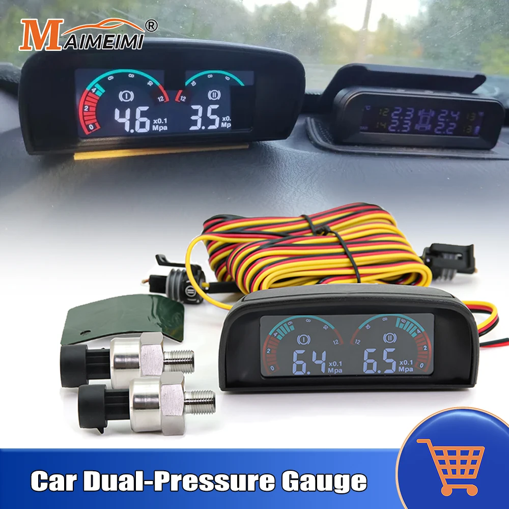 Universal Car Guage LCD Instruments Dual Oil Pressure Gauge With Sensor 1/8NPT 0-1.2Mpa Press Meter W/ Buzzing Flashing Alarm
Universal Car Guage LCD Instruments Dual Oil Pressure Gauge With Sensor 1/8NPT 0-1.2Mpa Press Meter W/ Buzzing Flashing Alarm