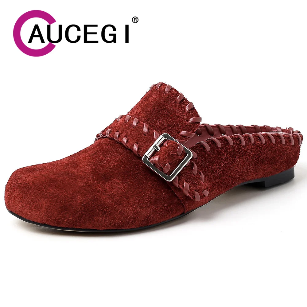 Aucegi Hot Sale New Round Toe Buckle Decor Low Wedges Heels Mules Women Round Toe Cow Suede Spring Autumn Comfy Versatile Shoes
Aucegi Hot Sale New Round Toe Buckle Decor Low Wedges Heels Mules Women Round Toe Cow Suede Spring Autumn Comfy Versatile Shoes