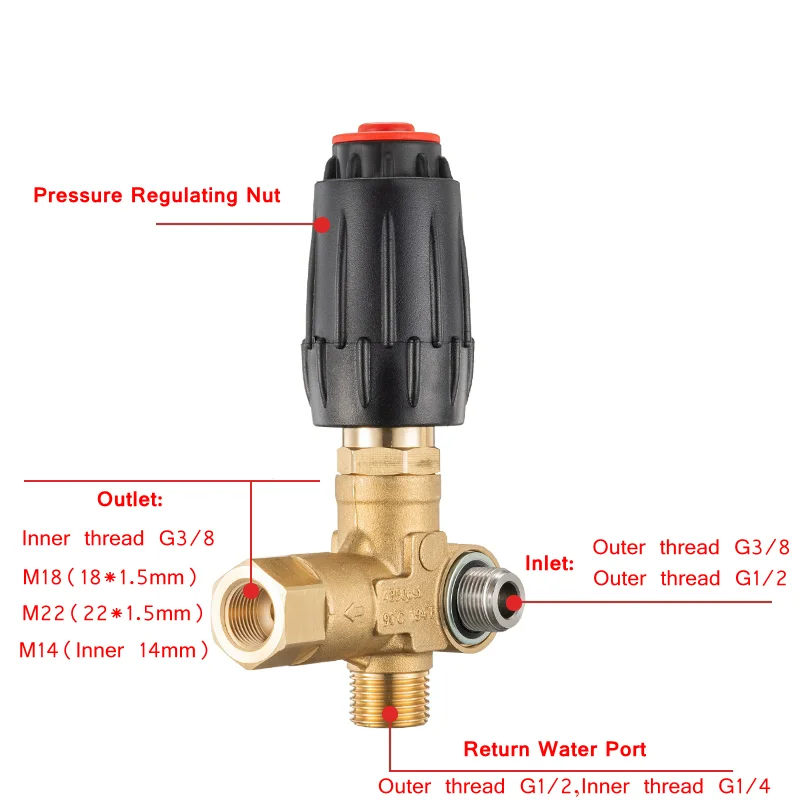 Модернизированный клапан регулировки давления из чистой меди 300 бар (4350 фунтов на кв. дюйм) для насоса мойки высокого давления, для автомойки
Модернизированный клапан регулировки давления из чистой меди 300 бар (4350 фунтов на кв. дюйм) для насоса мойки высокого давления, для автомойки