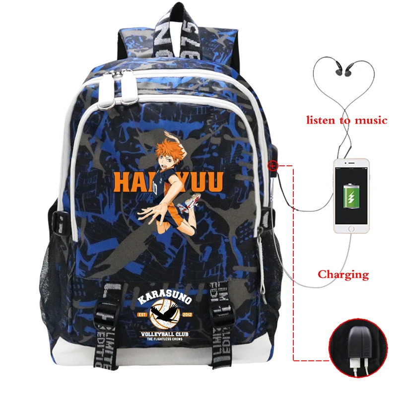 Japanede Anime Haikyuu Backpack Manga Students School Bags USB Charge Travel Mochila Large Capacity Schoolbag Laptop Backpack
Japanede Anime Haikyuu Backpack Manga Students School Bags USB Charge Travel Mochila Large Capacity Schoolbag Laptop Backpack