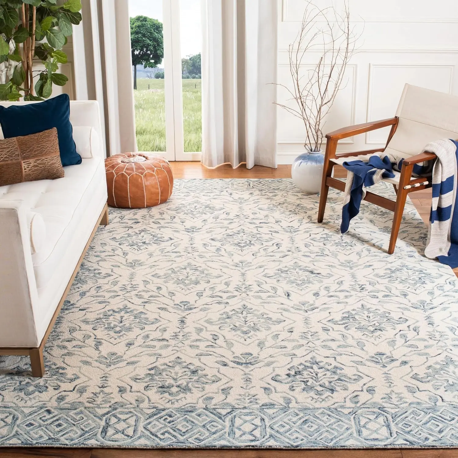Vintage Blue Cream Distressed Floral Medallion Area Rug Non Slip Floor Mat for Living Room Bedroom Home Decor
Vintage Blue Cream Distressed Floral Medallion Area Rug Non Slip Floor Mat for Living Room Bedroom Home Decor