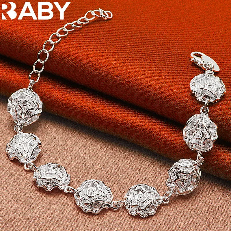 URBABY 925 Sterling Silver Rose Flowers Bracelet For Women Fashion Wedding Engagement Party Jewelry Charm Accessories
URBABY 925 Sterling Silver Rose Flowers Bracelet For Women Fashion Wedding Engagement Party Jewelry Charm Accessories