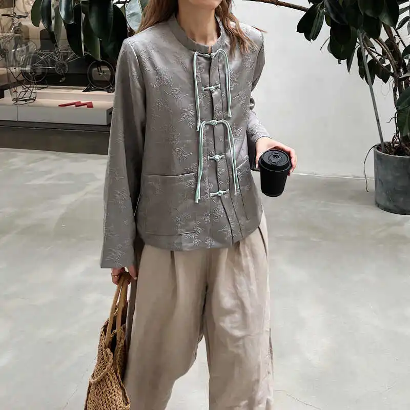 New Chinese Style Loose Fit Women's Jacket Autumn New High-End Sensation Personality National Style Tang Costume Hanfu Top
New Chinese Style Loose Fit Women's Jacket Autumn New High-End Sensation Personality National Style Tang Costume Hanfu Top