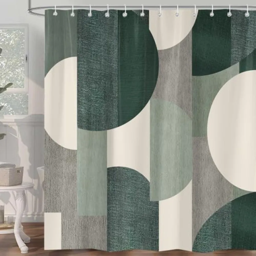 Зеленая занавеска для душа, абстрактные современные круги, кривое искусство, минималистичный современный стиль, декор для ванной комнаты, водонепроницаемая ткань, полиэстер
Зеленая занавеска для душа, абстрактные современные круги, кривое искусство, минималистичный современный стиль, декор для ванной комнаты, водонепроницаемая ткань, полиэстер