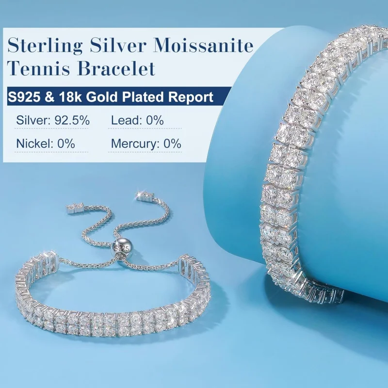 Moissanite Tennis Bracelet w/Extender Link Lab DAIMOND Bracelet S925 Sterling Silver
Moissanite Tennis Bracelet w/Extender Link Lab DAIMOND Bracelet S925 Sterling Silver