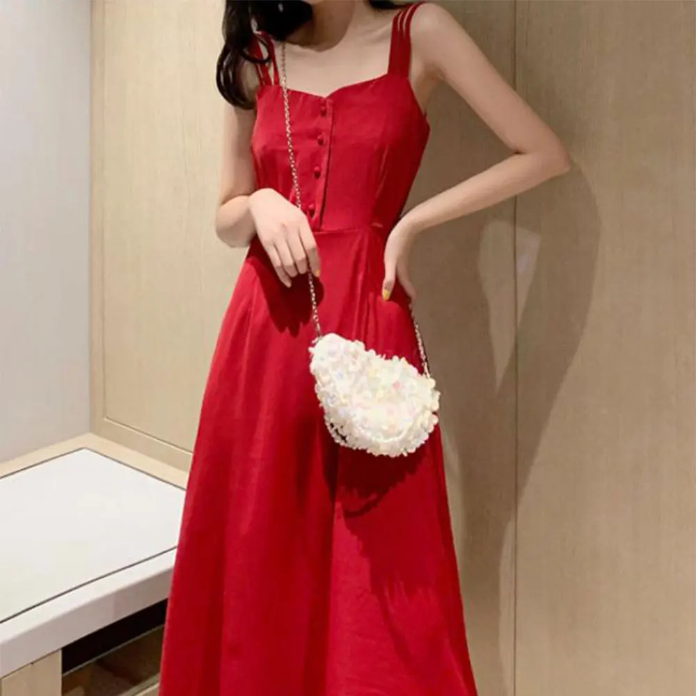 Black long fairy suspender dress with moderate elasticity suitable for women vacation holiday daily club spring summer autumn
Black long fairy suspender dress with moderate elasticity suitable for women vacation holiday daily club spring summer autumn