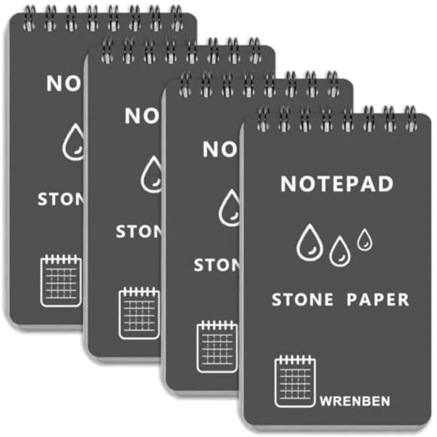 4PCS Weatherproof Pocket Spiral Notebook 3"x5" with Stone Graph Paper and PVC Cover, All-Weather Notepad A7 Steno Pads for Outd
4PCS Weatherproof Pocket Spiral Notebook 3"x5" with Stone Graph Paper and PVC Cover, All-Weather Notepad A7 Steno Pads for Outd
