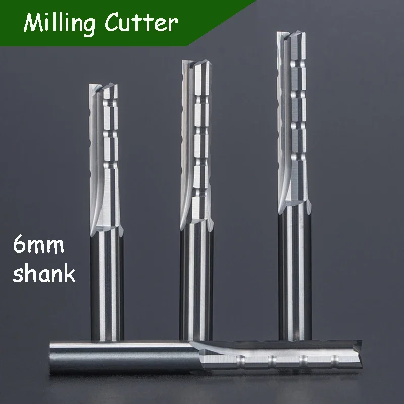 6mm Straight Milling Cutter Wood Router Cutters 3 Flutes Carbide End Mill CNC Slotting Trimming Router Bit Woodworking Tools
6mm Straight Milling Cutter Wood Router Cutters 3 Flutes Carbide End Mill CNC Slotting Trimming Router Bit Woodworking Tools