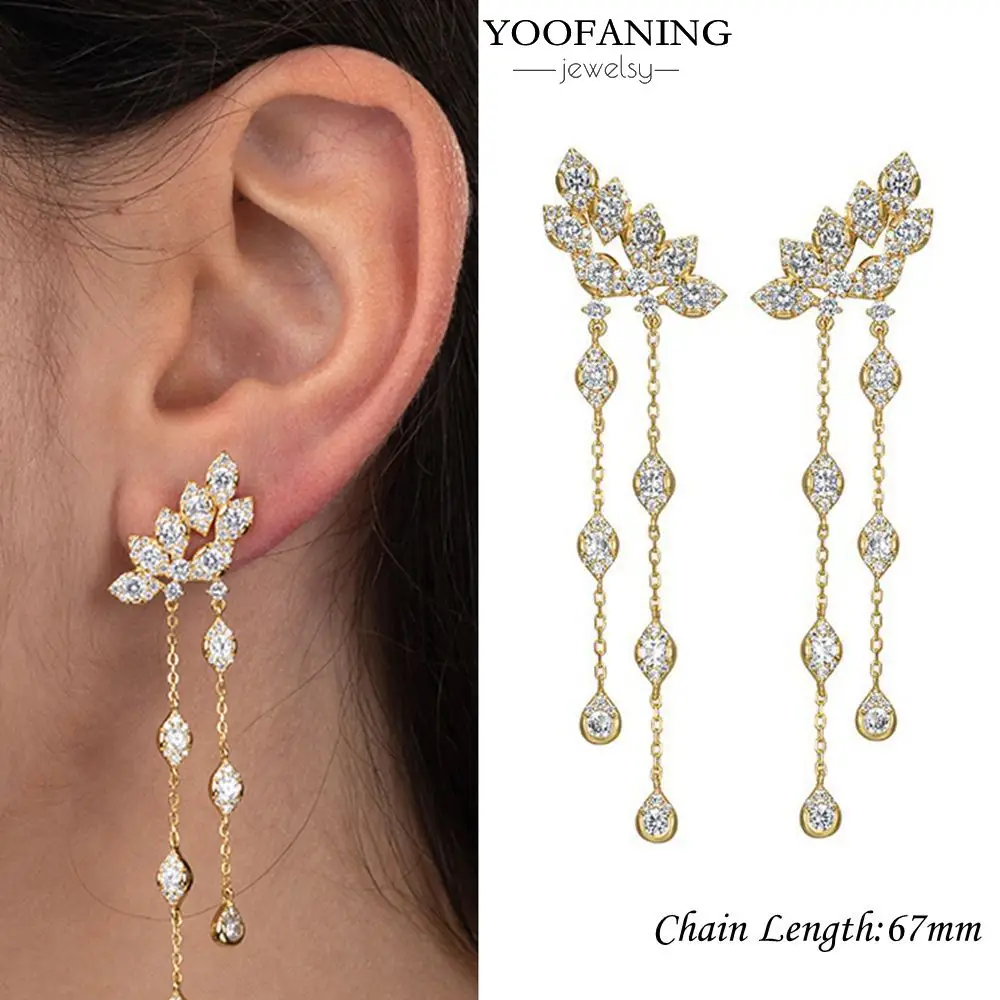 925 Sterling Silver Ear Needle Fashion Earrings Exquisite Colored Zircon Advanced Tassel Design Earrings for Women Jewelry Gift
925 Sterling Silver Ear Needle Fashion Earrings Exquisite Colored Zircon Advanced Tassel Design Earrings for Women Jewelry Gift