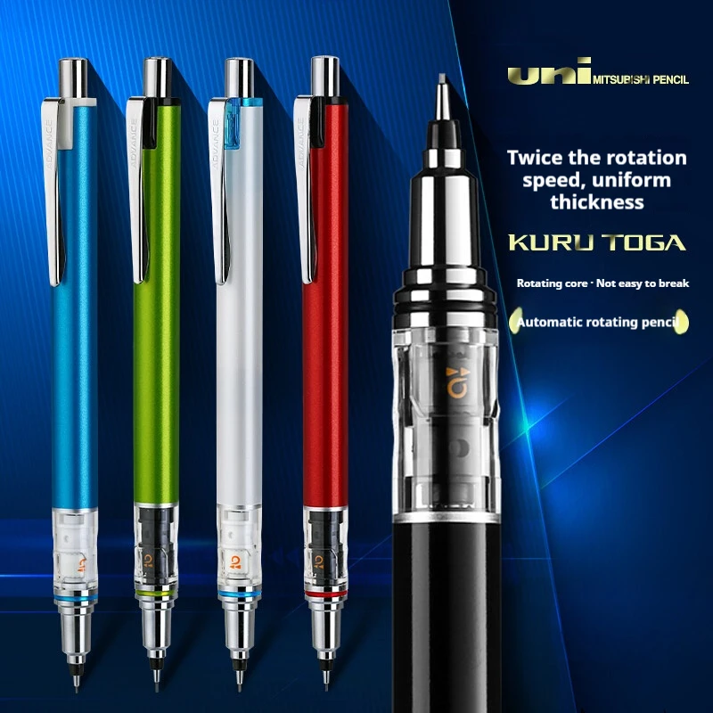 Механический карандаш Uni Kuru Toga Advance "Black Tech" с двойным автоматическим вращением для предотвращения поломки грифеля, идеально подходит для рисования и письма
Механический карандаш Uni Kuru Toga Advance "Black Tech" с двойным автоматическим вращением для предотвращения поломки грифеля, идеально подходит для рисования и письма