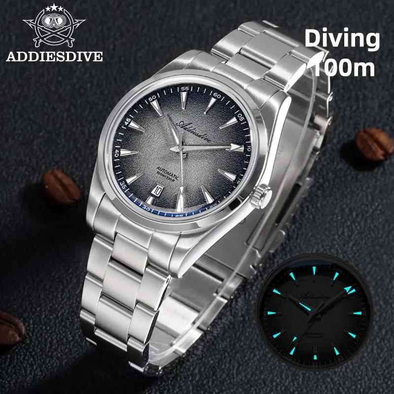 ADDIESDIVE Men's Automatic Watch 100m Waterproof 8215 Mechanical Wristwatch 39mm Bubble Glass 316L Steel Luminous Watches Male
ADDIESDIVE Men's Automatic Watch 100m Waterproof 8215 Mechanical Wristwatch 39mm Bubble Glass 316L Steel Luminous Watches Male