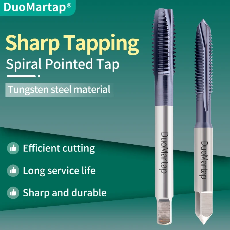 Duo Martap Tungsten Steel JIS Standard Spiral Pointed Tap M2-M20 Machine Screw Thread Taps For Aluminum/Steel
Duo Martap Tungsten Steel JIS Standard Spiral Pointed Tap M2-M20 Machine Screw Thread Taps For Aluminum/Steel