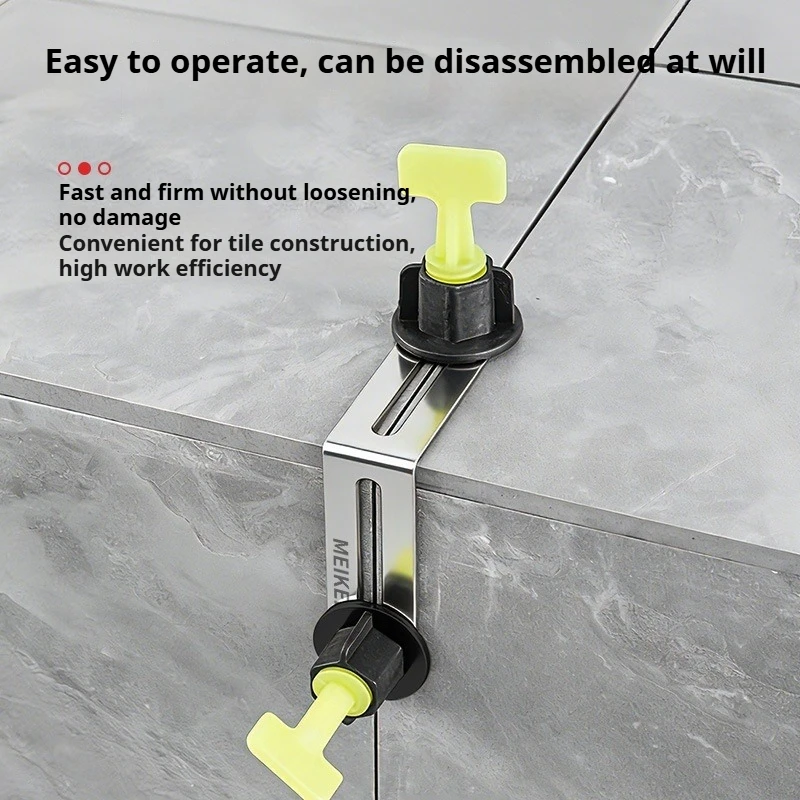 Stainless steel tile corner leveler, 90-degree right-angle leveler, a helpful tool for tile setters to position and fix tiles.
Stainless steel tile corner leveler, 90-degree right-angle leveler, a helpful tool for tile setters to position and fix tiles.