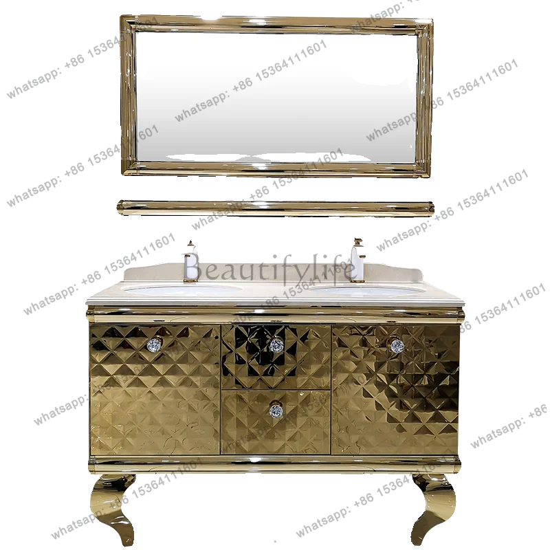 Customized luxury hotel bathroom cabinet combination bathroom stainless steel washstand
Customized luxury hotel bathroom cabinet combination bathroom stainless steel washstand