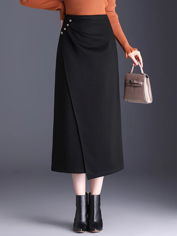 Women 2024 Fall Winter Twill Black Coffee Asymmetrical Skirt High Waist Ladies S M L XL XXL 3XL Size Mid Long Pencil Skirts 8850
Women 2024 Fall Winter Twill Black Coffee Asymmetrical Skirt High Waist Ladies S M L XL XXL 3XL Size Mid Long Pencil Skirts 8850