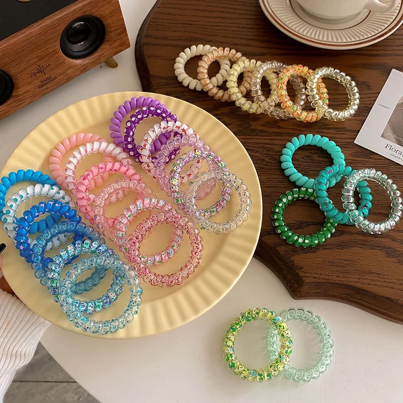 6pcs Set New Telephone Wire Hair Tie Summer Colorful Printings Spiral Shape Rubber Elastic Hair Band Girls Women Accessories
6pcs Set New Telephone Wire Hair Tie Summer Colorful Printings Spiral Shape Rubber Elastic Hair Band Girls Women Accessories