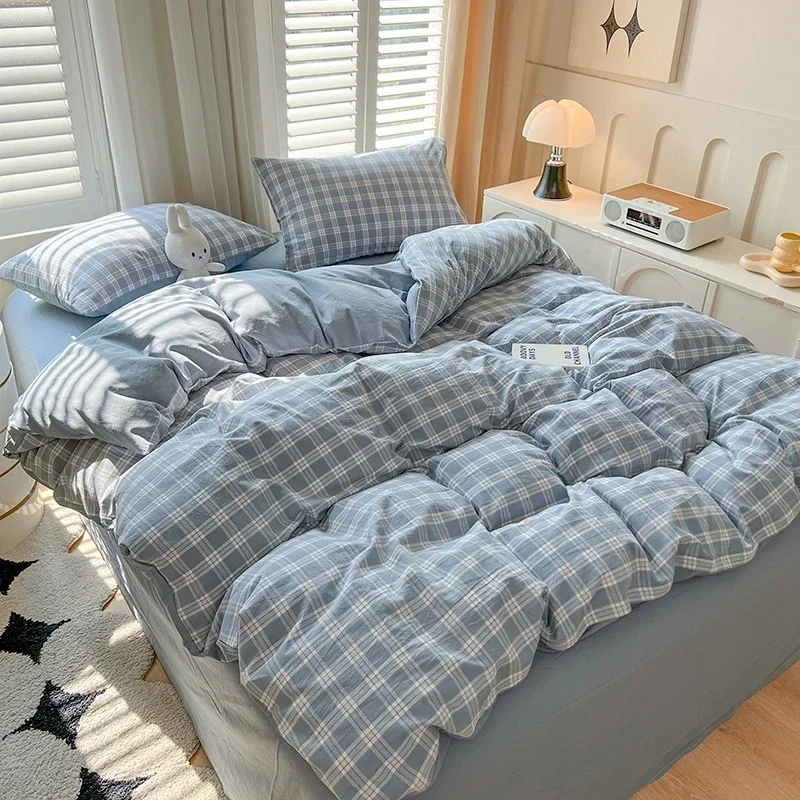2025 New Simple Japanese style gray grid bed sheet duvet cover 4-piece set student apartment four season 3-piece set
2025 New Simple Japanese style gray grid bed sheet duvet cover 4-piece set student apartment four season 3-piece set