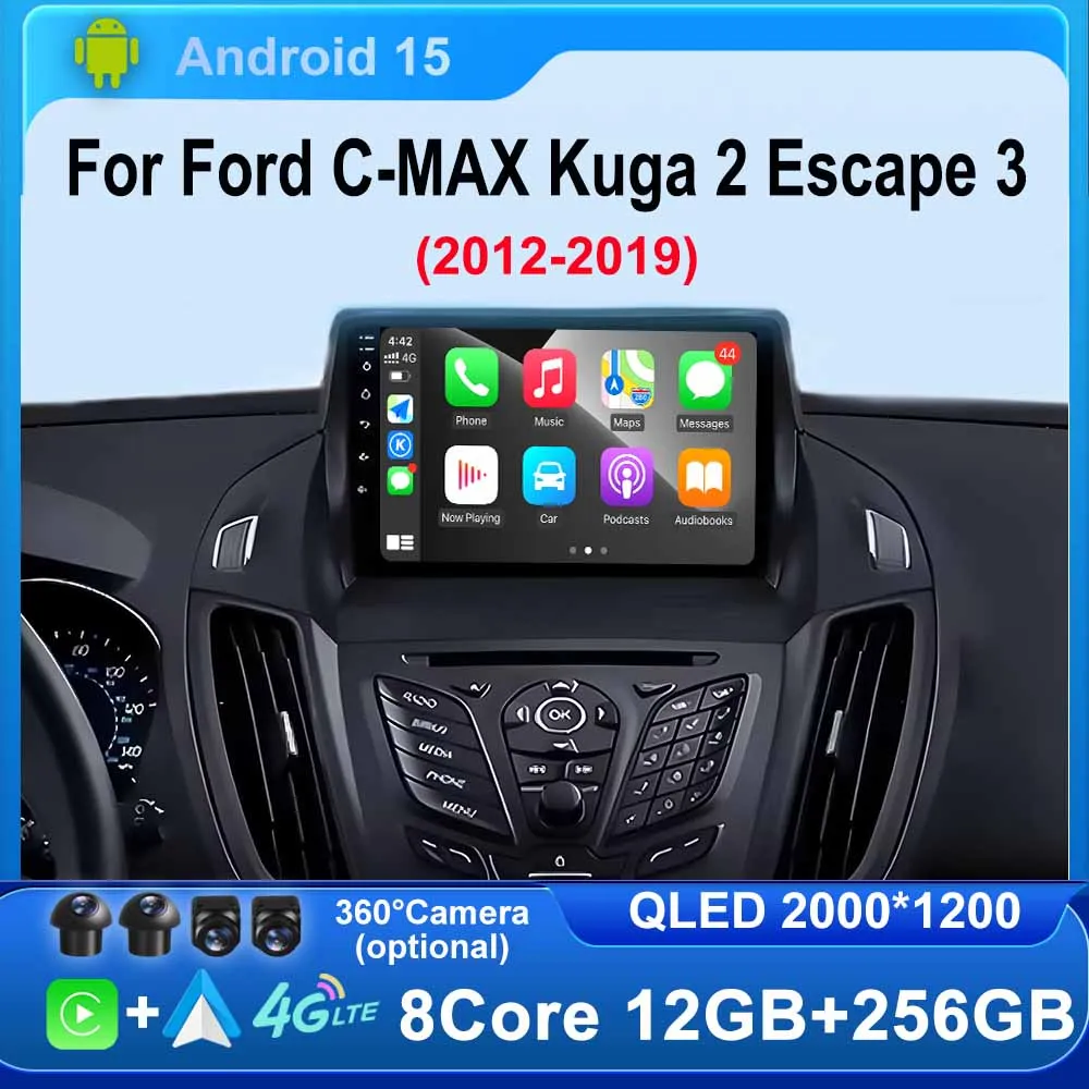 Car Radio for Ford C-MAX Kuga 2 Escape 3 2012 - 2019 Carplay Autoradio Android 15 Auto GPS Car Multimedia Touch Screen 4G WIFI
Car Radio for Ford C-MAX Kuga 2 Escape 3 2012 - 2019 Carplay Autoradio Android 15 Auto GPS Car Multimedia Touch Screen 4G WIFI