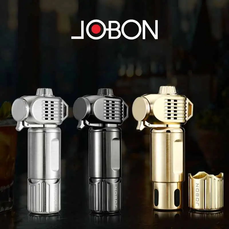 JOBON Three Blue Flame Gun Lighter Safety Lock Design Cigar Cigarette Holder Adjustable Flame Bottom Cigar Cutter Ignition Tool
JOBON Three Blue Flame Gun Lighter Safety Lock Design Cigar Cigarette Holder Adjustable Flame Bottom Cigar Cutter Ignition Tool