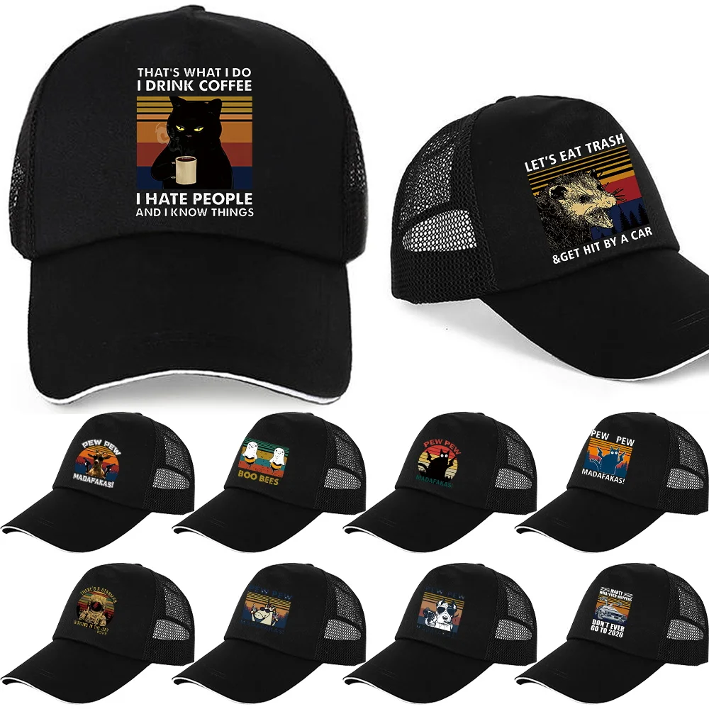 Black Baseball Caps Men Snapback Hip Hop Hats with Pew Print Streetwear Lovers' Trucker Caps Women Breathable Mesh Sun Hat 2024
Black Baseball Caps Men Snapback Hip Hop Hats with Pew Print Streetwear Lovers' Trucker Caps Women Breathable Mesh Sun Hat 2024