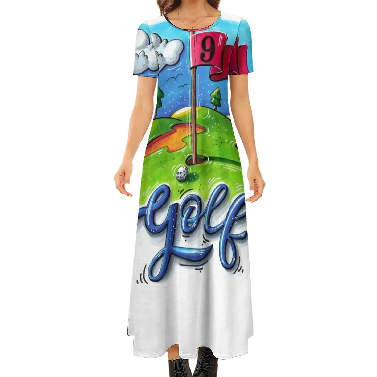Golf course Round Neck Short Sleeve Dress women dresses women"s summer clothing 2024
Golf course Round Neck Short Sleeve Dress women dresses women"s summer clothing 2024