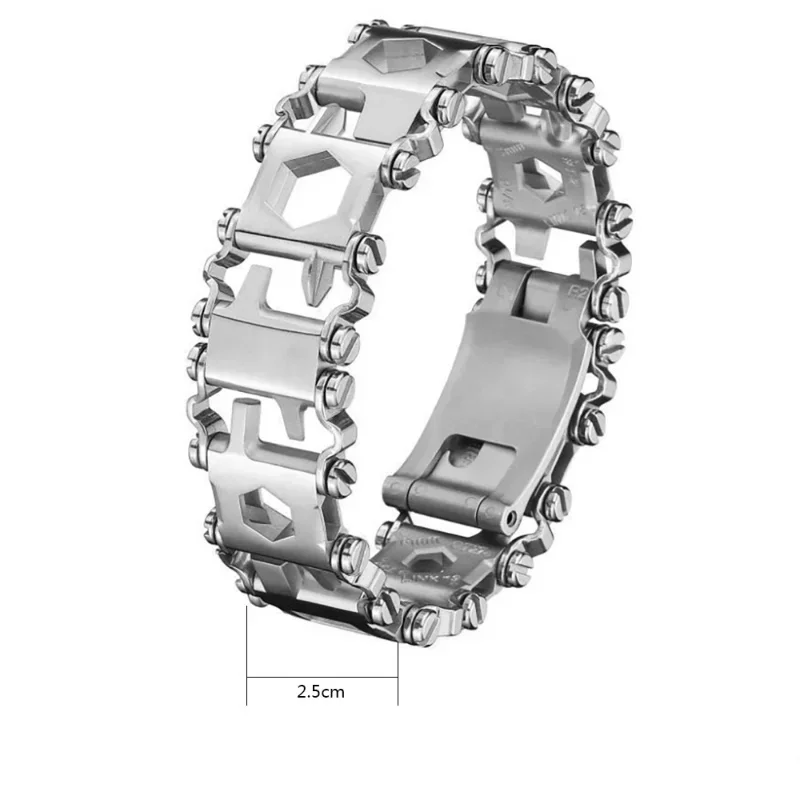 Multifunction Outdoor Tool Bracelet Screwdriver, Can Opener, Bottle Opener, Allen Wrench 5 in1 Stainless Steel Bracelet Wearable
Multifunction Outdoor Tool Bracelet Screwdriver, Can Opener, Bottle Opener, Allen Wrench 5 in1 Stainless Steel Bracelet Wearable