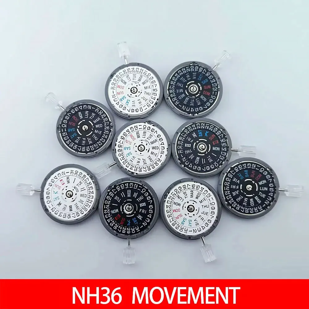 NH36 Movement Self-winding High Accuracy 3/3.8/4.2 o'Clock Calendar Automatic Movement White/Black Datewheel
NH36 Movement Self-winding High Accuracy 3/3.8/4.2 o'Clock Calendar Automatic Movement White/Black Datewheel