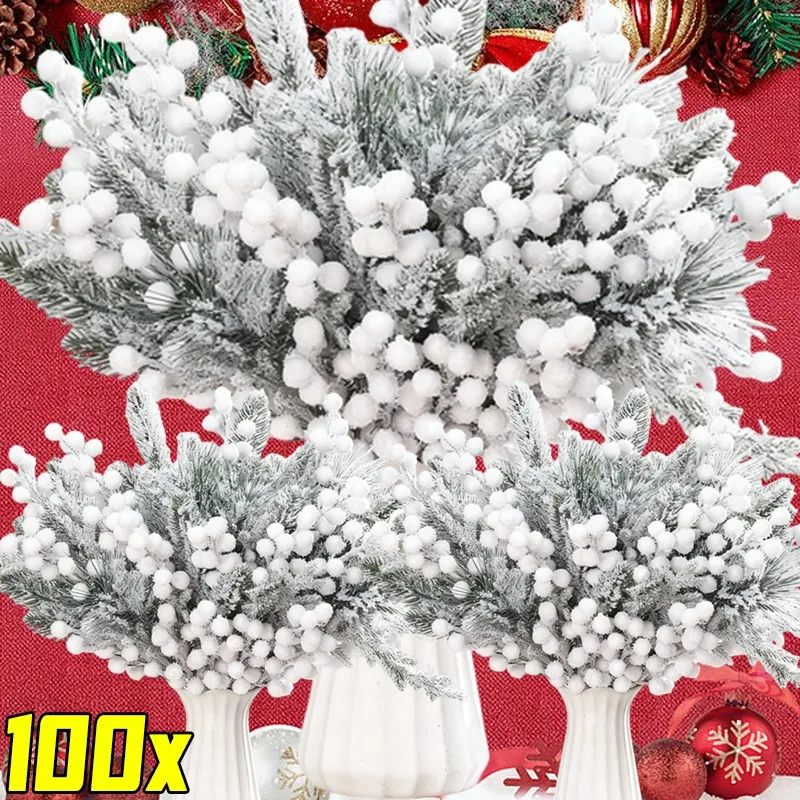 New Artificial Snowflake Berries Branches Xmas Tree Wreath Christmas White Holly Berry Stems for New Year Party Home Decoration
New Artificial Snowflake Berries Branches Xmas Tree Wreath Christmas White Holly Berry Stems for New Year Party Home Decoration