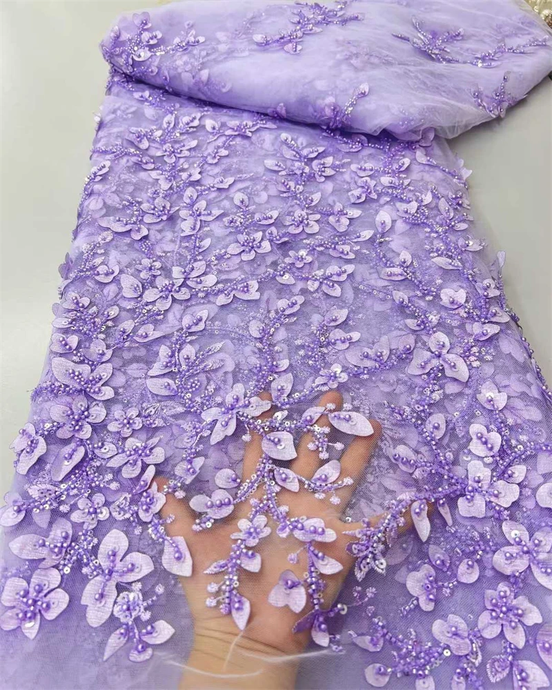African 3D Flower Lace Fabric High Quality Lace Beads Material French Nigerian Lace Fabrics For Women Party Wedding
African 3D Flower Lace Fabric High Quality Lace Beads Material French Nigerian Lace Fabrics For Women Party Wedding